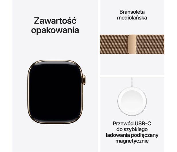Apple Watch 10 42/Złoty Tytan/Złota Bransoleta  LTE - 1278215 - zdjęcie 9